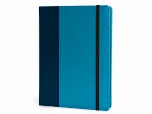 Cuaderno Ejecutivo con Liga Azul Oscuro Azul Cyan